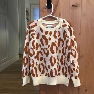 NWT Amazon Essentials Girls’/Toddlers’ Pullover Crewneck Animal Print Sweater